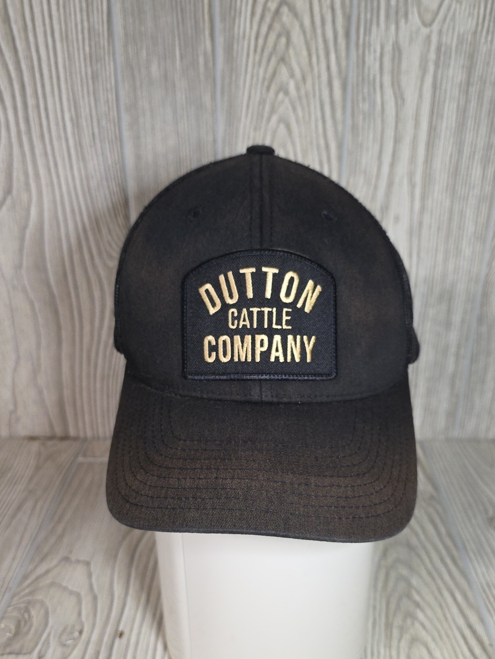 Faded Black Dutton Cattle Company Patch Trucker Hat Adult Unisex Adjustable